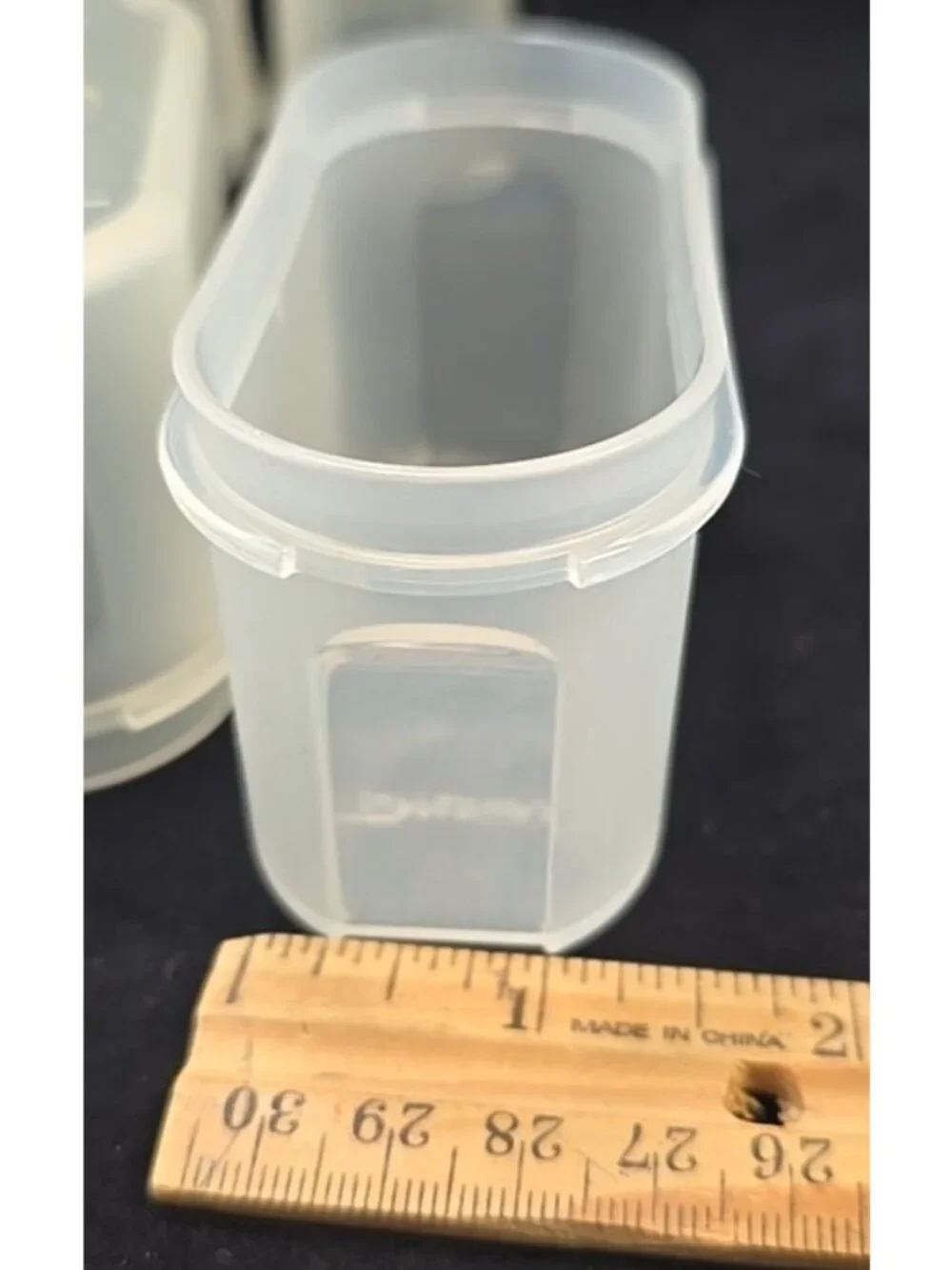Vtg USA 10 Tupperware Spice Containers Kitschy Small Clear 1843 & Pink lids 1844